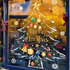 크리스마스 트리 스티커 붙이는 윈도우 벽트리 유리창 데코 소품 장식 창문 성탄절, 2.화이트 크리스마스 트리 스티커