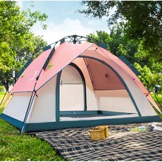 뉴월스 CAMEL 캠핑초보 핑크 벚꽃 감성 차박 원터치텐트 4인용 피크닉 나들이 텐트 간편한 캠핑