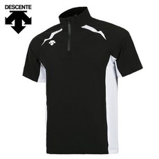 [DESCENTE] S8121ZWB11 BLK0 하프집업 반팔 바람막이 블랙