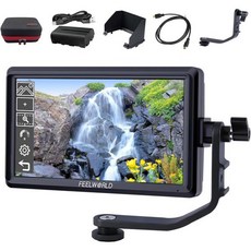 FEELWORLD 촬영 프리뷰 모니터 레코딩 필월드 S55 V3 배터리 캐리 케이스 6인치 DSLR 카메라 필드 FHD 1920x1080 IPS LUT 비디오 피크 포커스 어시, 1개