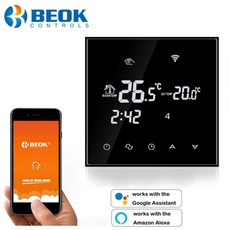 Beok 220V 스마트 와이파이 온도 조절기 전기/물 바닥 난방 컨트롤러 서모스탯 음성 알렉사 구글 홈, 01 Electric 16A_02 WIFI, 02 WIFI