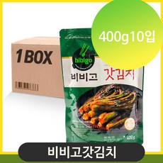 밥반찬 비비고 갓김치 맛있는 400g10입 김치 밥반찬, 단일상품