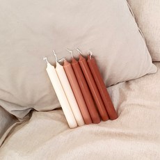 라온로즈 천연 소이왁스 테이퍼 캔들, 베이지, 우드세이지&씨솔트
