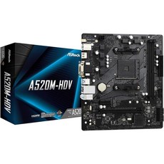 ASRock AMD Ryzen 3000/4000 시리즈 마더보드 A520M-HDV, Supports, one option, 단품