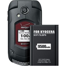 SCP 73LBPS 배터리 교세라 DuraXV Extreme E4810 버라이즌 플립폰 교체 9500mAh 3.8V/10.6Wh, 1개