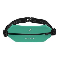 Fitletic - 미니 스포츠 벨트 러너 파우치 러닝 허리 벨트 조절 가능한 밴드가 있는 확장 라이크라 휴대폰 신분증 및 신용 카드용 Biscay Green Small
