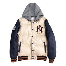 MLB NY 뉴욕 남녀 커플 숏 오리털 다운 재킷 자켓 패팅