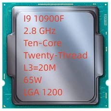 인텔 코어 I910900FII9 10900F 2.8GHz 뉴 텐코어 20스레드 CPU 프로세서 L320M 65W LGA 1200 - i910900