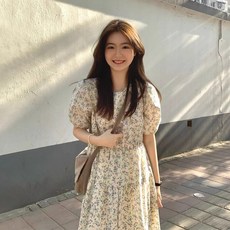 ANYOU 여성 반팔 플라워 원피스 비치원피스 비치웨어 휴양지룩 바캉스룩