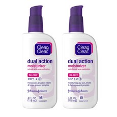 Clean & Clear Dual Action Moisturizer Salicylic Acid Acne 클린앤클리어 듀얼액션여드름로션 118ml 2팩, 2통