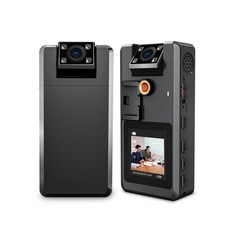 바디캠 고화질 크리에이터 Vandlion A53 바디 마운트 카메라 탈착식 배터리 사진 뒤집기 2130mAh 긴 수명 HD 나이트 비전 차량용 대시 캠, Only camera, Black