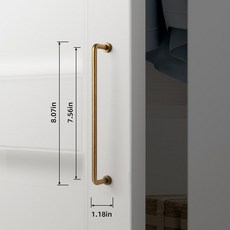 서랍장손잡이 가구손잡이1구 블랙 실버 청동 손잡이 캐비닛 당기는 부엌 문 골드 서랍 가구 하드웨어용 찬장, RB-192mm, 6 pcs