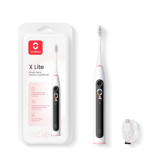 오클린 Oclean 음파 전동칫솔 X Lite 칫솔질 리포트 초미세칫솔모 스마트 스크린 분당72000회, 1개, 그레이