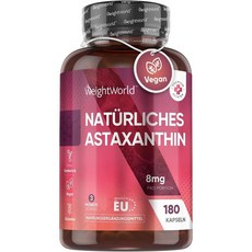 독일 웨이트월드 WeightWorld Astaxanthin 순수 아스타잔틴 8mg, 4개, 180정
