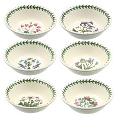 PORTmeIRION 波特玫琳恩 植物圖案印花餐碗 13cm, 白色的, 1套