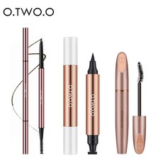 화사한컬러 꿀피부 O.TW O.O 3 피스 메이크업 키트 블랙 라이너 스탬프 마스카라 보우 펜슬 롱 래스팅 방수 코스메틱 세트 여성용, [01] SET 1, 1개