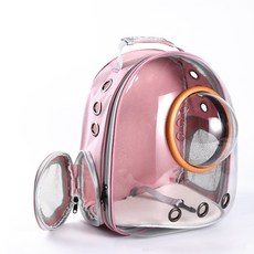 애견 나들이 가방 휴대용 우주 캡슐 투명 고양이 백팩 통기 백팩 대용량, 핑크,