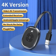 5G 4K TV 무선 와이파이 미러링 케이블 동글 송신기 안드로이드 IOS 미라캐스트용, 4K-5G-2.4G, 1개