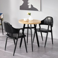 공간철학 펠라 원형 라운드 식탁 테이블 카페 탁자 커피숍 테이블 600, 블랙내츄럴