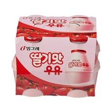 빙그레 딸기맛우유 240MLx4입, 옵션2 - 신선포장 (아이스박스포장)