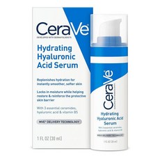 Cerave 비타민 B5 및 세라마이드가 함유된 얼굴용 히알루론산 세럼 | 건조한 피부를 위한 하이드레이팅 페이스 세럼 | 무향 | 224553, 1개, 30ml