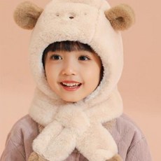 방울곰 모자목도리 아기비니 겨울 유아 귀달이 키즈 방한