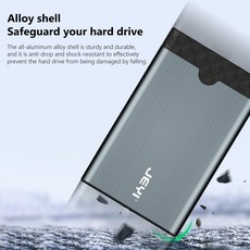 몽이몰 호환 알루미늄 합금 양극 산화 처리 하드 드라이브 케이스 USB C 디스크 모바일 박스 SSD 외부 저장 장치 6gbps 고속, 호주, 1개