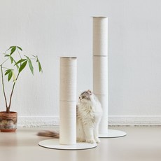 피도테일 클로버 페이퍼 로프 기둥 수직 스크래쳐 (2단/3단) (2색상), 1개, 화이트