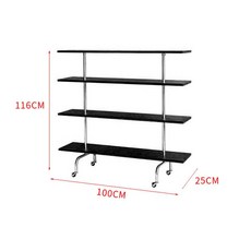 모던 비초에 진열대 모듈선반 경수진 인테리어미드센추리 수납장 디터람스 텍타 선반, 블랙보드 키높이 책장 100*25*116cm 바퀴달림, 4단