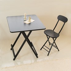 픽차 사각 접이식 테이블 60 x 60 cm, 블랙