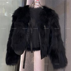 YOGANAR 여성 자켓 숏코트 인조 여우털 가을 겨울 아우터 모피 퍼 코트 231115x01