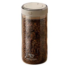가와시마야 커피 원두 전용 밀봉 용기 1700ml, 베이지 + 클리어, 1개