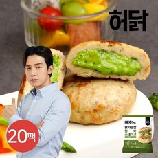 허닭 닭가슴살 함박스테이크 바질페스토 100g 20개