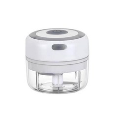 샤오미 휴대용 무선 전기 식품 다지기 미니 마늘 분쇄기 USB 충전식 고기 연마기, 1개, 1) 화이트