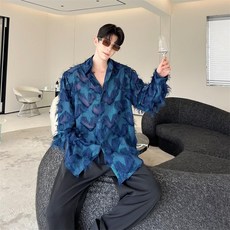 긴팔 가을 남자 셔츠 패션 심플한 스트릿 남성 보세 스타일 오버 힙합 캐주얼 디자인