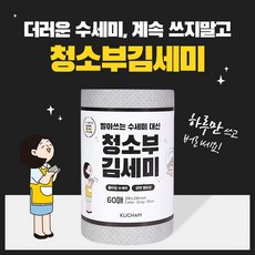 쿠참 청소부 김세미 일회용 수세미 2롤 + 싱크대 다용도걸이, 블루, 청소부김세미