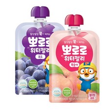뽀로로 워터젤리2종 40개입 포도맛 복숭아맛, 120ml