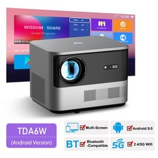 미니 프로젝터 빔 휴대용 캠핑 홈 시네마 ThundeaL 풀 HD 1080P 2K 4K 비디오 시어터 자동 초점 5G 와이파이 안드로이드 TDA6W 3D, Android Version