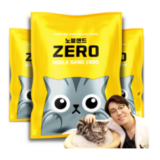  노블샌드 응고형 제로 벤토나이트 고양이 모래 무향, 3개, 6kg 