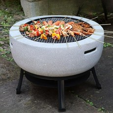 숯불화로 항아리바베큐 항아리바베큐고기걸이 삼겹살바베큐 테이블화로 화로받침대, 작은사이즈+철제프레임+8종세트+플랫커버+숯3파, 1개