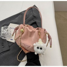 쇼핑월드 여성 버킷백 가벼운 가방 스웨이드 복조리백 데일리가방 R2026