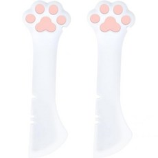 2Pcs 실리콘 애완동물 사료 스푼 개 고양이 캔 귀여운 발 습식 또는 건식 음식 숏 흰색 주걱 스쿱 통조림 음식용 혼합, 2Pcs 실리콘 애완동물 사료 스푼 개 고양이 캔 귀여
