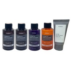 쿤달 베이비파우더향 트래블 키트 5종 (샴푸 트리트먼트 바디워시 클폼) 각 100ml, 1세트