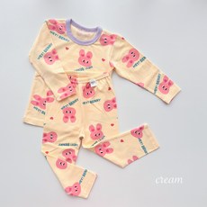 크림실내복 아기 유아동 봄 간절기 실내복 모달스판 내의