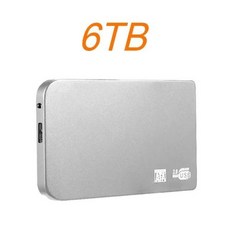 노트북 데스크탑 스마트폰용 고속 하드 드라이브 휴대용 외장 SSD 1TB 2TB 솔리드 스테이트 디스크 USB3.1, [20] Silver 6TB - 1테라하드