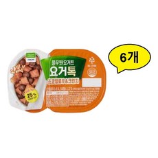 풀무원 요거트 요거톡 초코필로우 & 크런치 125g, 124g, 6개, 1개입