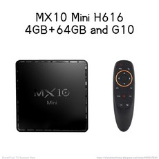 ott박스 MX10 미니 H616 6K TV 박스 안드로이드 10 쿼드 코어 4GB RAM 64GB ROM WIFI 스마트 셋톱 콘솔 IPTV OTT 수신기 M3U 3D 지원, 04 2GB 16GB and G10_01 미국 플러그