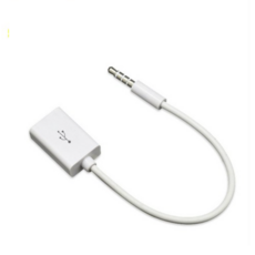 주닉스 AUX 데이터 3.5mm 잭 M 오디오 플러그 USB F 컨버터 케이블, 1개