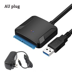 USB 3.0-Sata 케이블 SATA III 하 라이브 어댑터 변환기 3.5/2.5 인치 외장형 HDD SSD 12V/2A 전원 포함, [03] 외장하드연결선 AU Plug, 03 With AU Plug