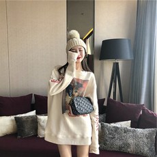하이샵 두꺼운 기모 융 여성 겨울 가을 하프기장 없음 모자 와이드